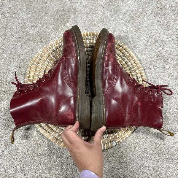 Dr. Martens Women’s Pascal Cherry Shiraz Buttero Leather 8-Eye Boots Size 6 - Image 3
