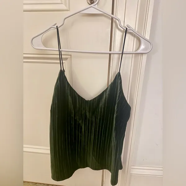 Line & Dot green velvet cami - Image 3
