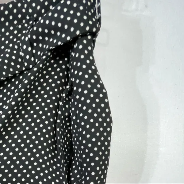 Zara Black/ White Polkadot Wide Leg Pants Size M - Image 6