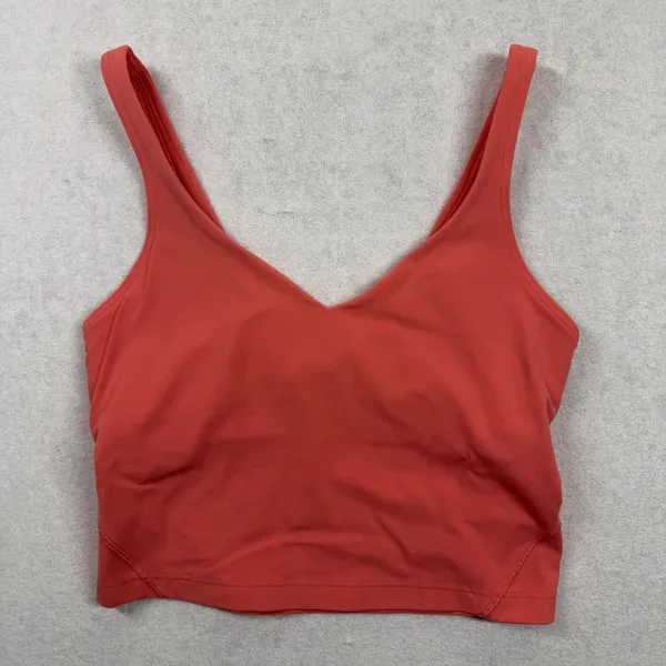 Lululemon Align Tank Top Women’s Size 4 Coral Pink Built In Bra Nulu - Image 2