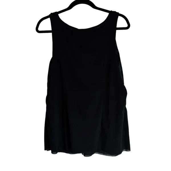 Lane Bryant Black Satin Surplice Babydoll‎ Top Rhinestone Buckle Plus Size Tank - Image 7