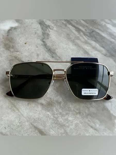 NWT TOMMY HILFIGER MM OM687 Gold/Green Mens Sunglasses - Image 8
