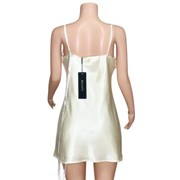 ELLIATT Katalina 3D Floral Satin Dress, Ivory, Large - Image 10