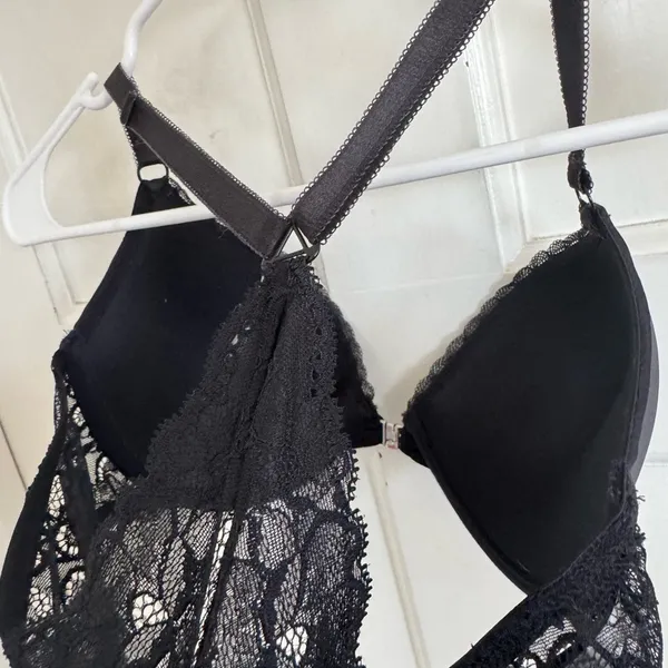 Adore Me black‎ lace Racerback bra size 34D - Image 7