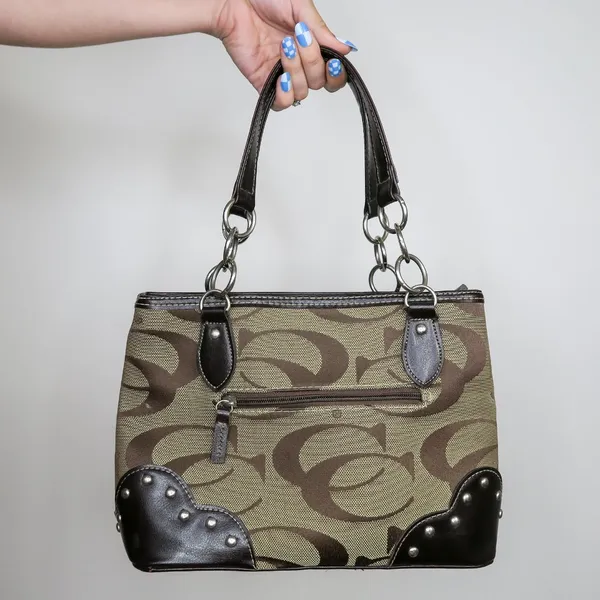 Vintage Y2K Brown CC Logo Shoulder Bag - Image 4