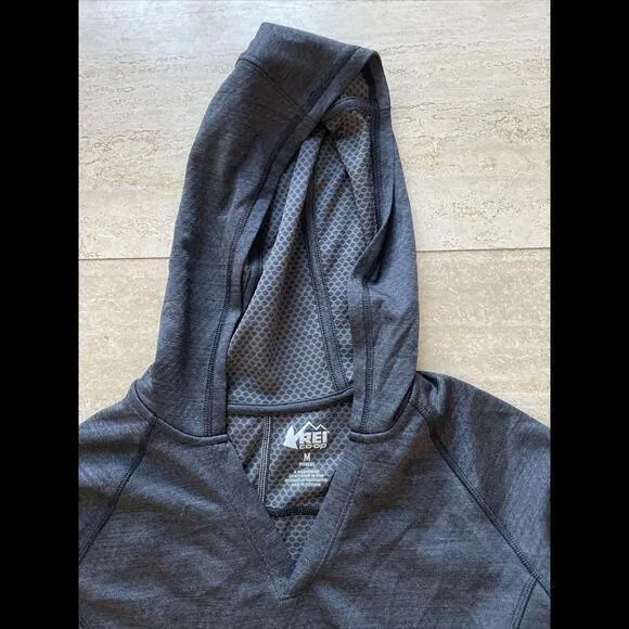 REI Athletic Pullover‎ Polyester Hoodie Women's Medium Gray - Image 2