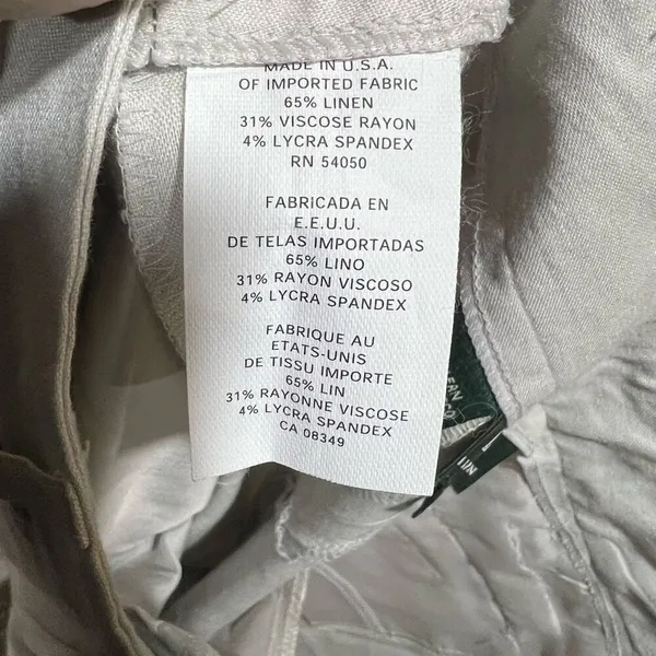 Lauren Ralph Lauren Womens Cream Linen Pants Size 6 - Image 8