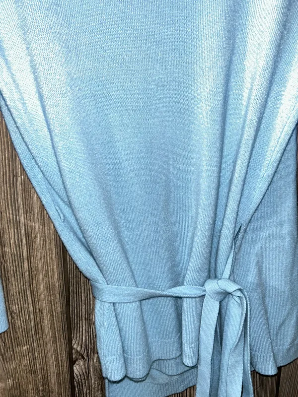 Shein Blue Wrap Sweater - Image 3