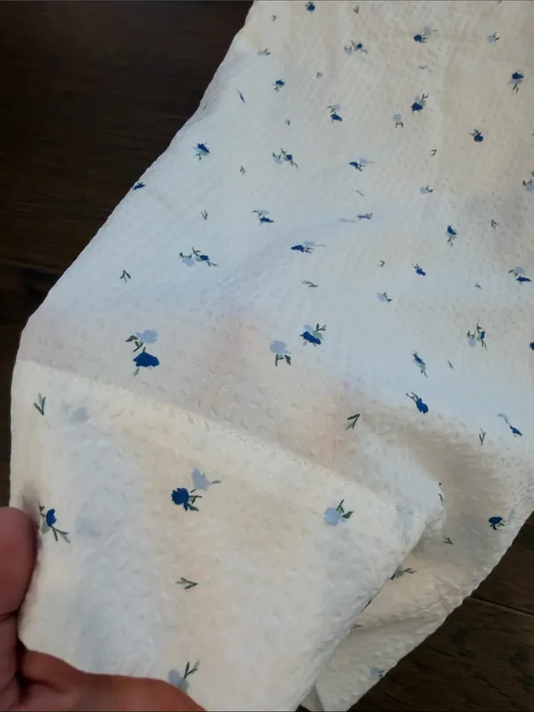 Auden Women's Cropped Pajama Pants Size Small in White and Blue Floral - C33-092 - Image 7