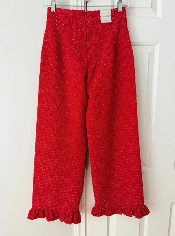 NWT Anthropologie Maeve The Colette Crop Wide-Leg Pants: Tweed Edition, Size 25 - Image 13