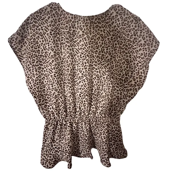 ASTR The Label Leopard Print Wrap Blouse Women Size Large Top - Image 8