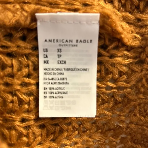 American Eagle Striped V Neck Long Sleeve Sheer Knit‎ Sweater XS - Image 4