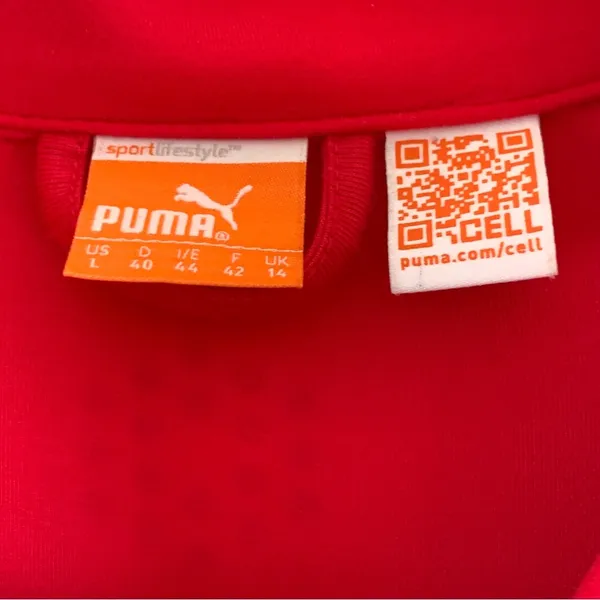 PUMA Womens Track Jacket L Red DryCELL Full Zip Running Workout Athletic - Image 5