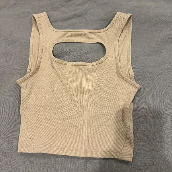 Lululemon LA Front Cut-Out Crop Tank Trench - Image 3