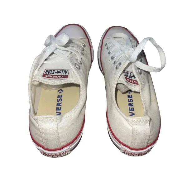 Converse Chuck Taylor All Star Low Top Sneakers Shoes White Canvas Women SZ 8 - Image 4