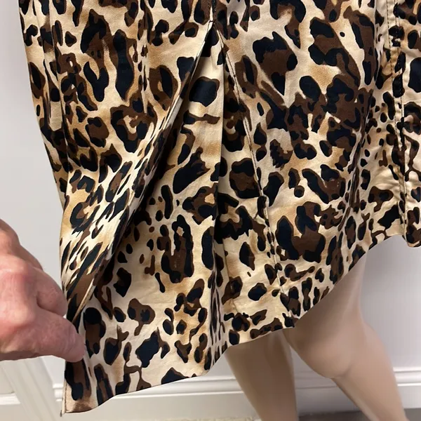 Leopard Animal Print Trench Coat Jacket by Appraisal fully lined, pockets size M Tan Size M - Image 8
