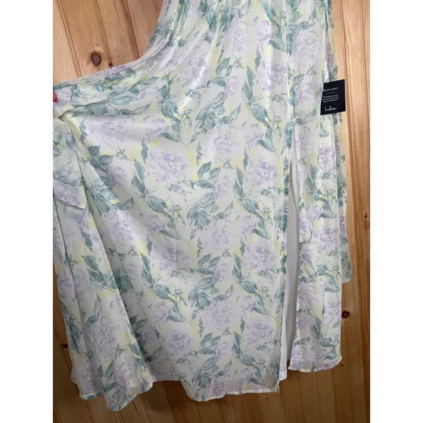 Lulus NWT Effortlessly Abloom Green Multi Floral Ruched Halter Maxi Dress Sz M - Image 7