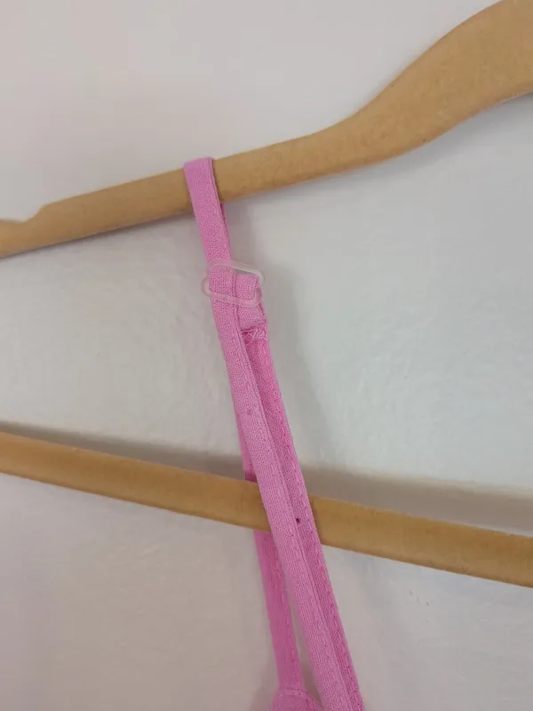Hot Pink Barbie Bubble Gum Pink Tie Front Ruffle Cotton Dress Size M/L NWT - Image 17