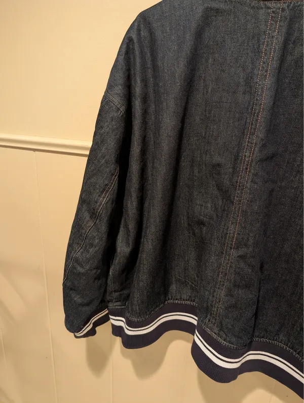 Old Navy Dark Denim Bomber Jacket - Image 10
