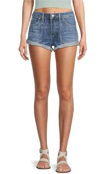 NWT Free People Beginner's Luck Slouchy Roll Cuff Denim Shorts. Size 28 - Image 3