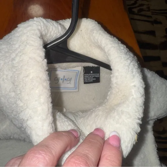 Cg*l*cg Soft Cream White‎ Fleece Sherpa Vest - Image 2