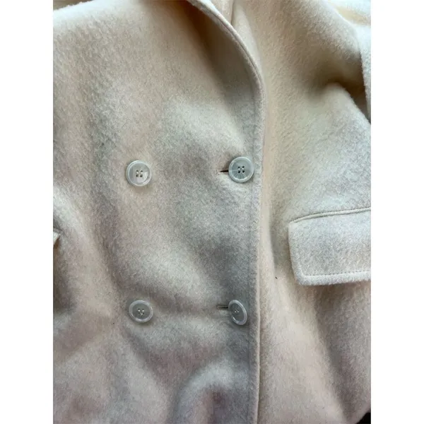 Pendleton Women's Long Wool Overcoat Beige Double-Breasted Size M Standa… - Image 6