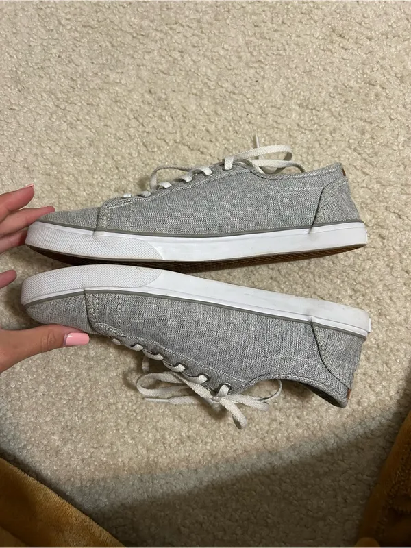 Vans Gray Lace-Up Sneakers with Lime Green Insole - Image 3