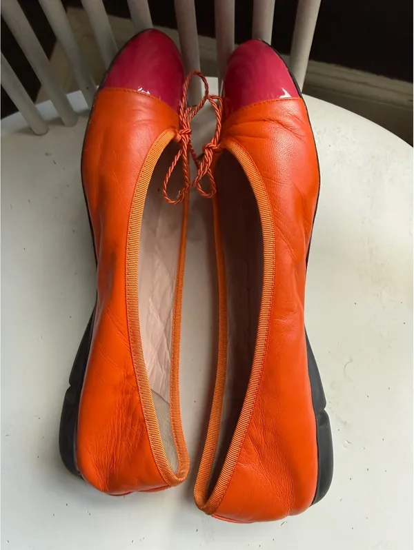 Paul Mayer Attitudes Orange and Pink Cap Toe Ballet Flats - Image 6