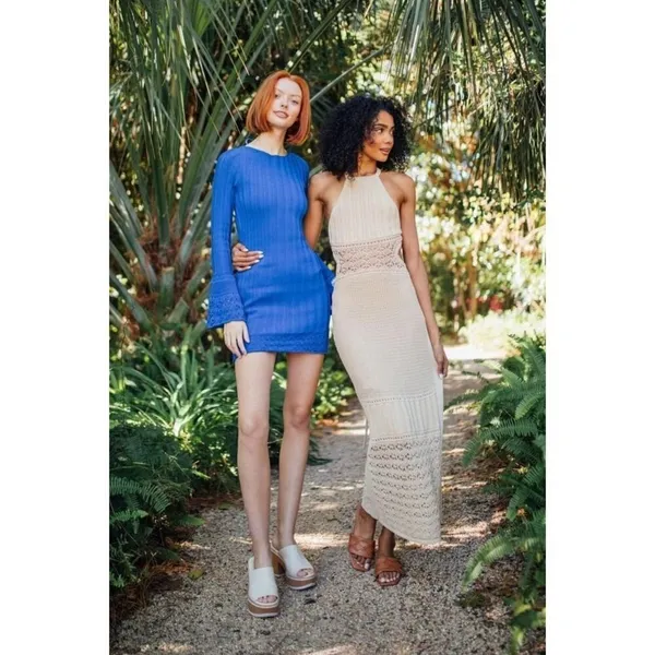 Significant Other Abby Knit Dress in Biscuit 4 Womens Bodycon Midi Cocktail - Image 9