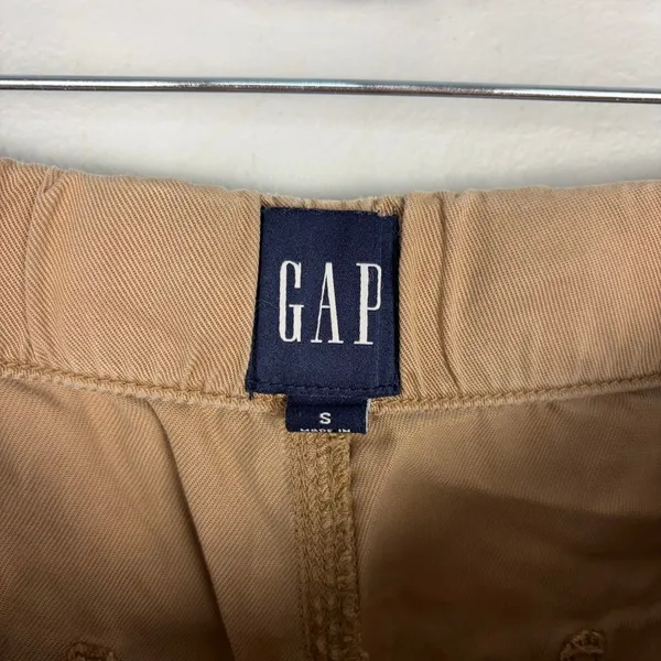 GAP Pull-On Tencel Shorts Tan Cuffed Elastic‎ Waist Breathable Small - Image 5