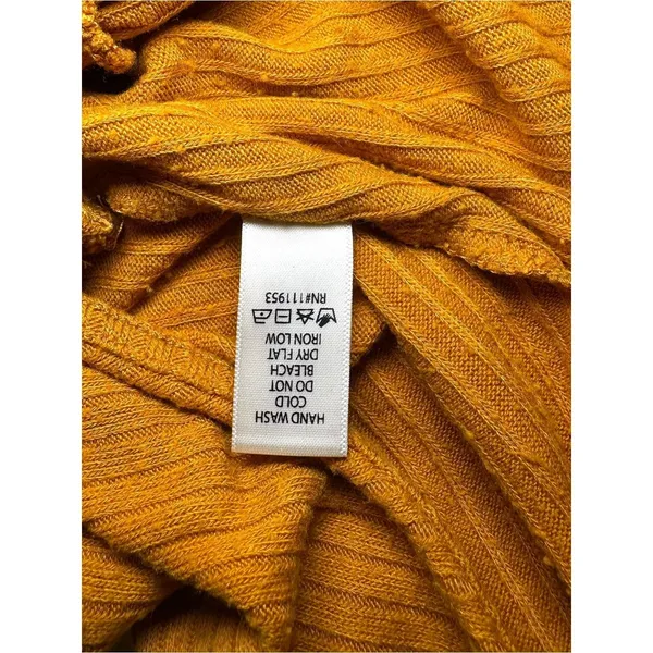 Active USA Ribbed Mustard Wrap Front Soft Crop Top Mustard Y2K Long Sleeve Small - Image 8