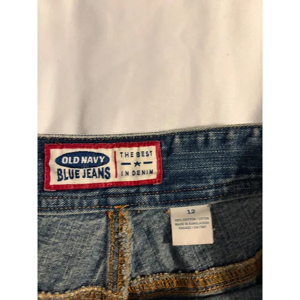 Old Navy Blue Jeans Button Front‎ Denim Mini Skirt Medium Wash Womens 12 - Image 5