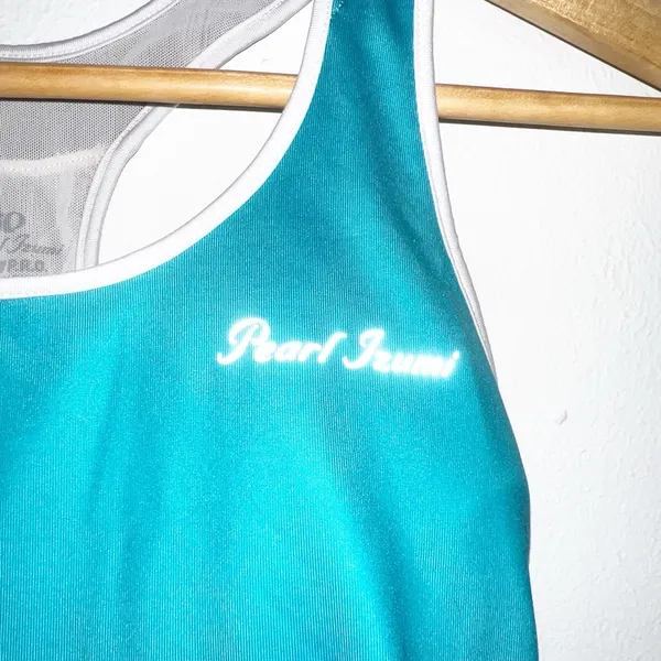 Pearl Izumi p.r.o teal black and white womens built in bra biking tank top - Image 6