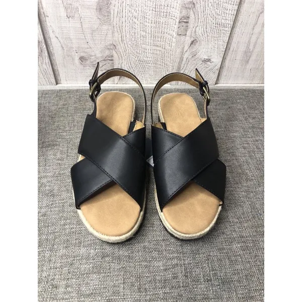 Universal Threads Womens Size 6.5 Black Sandals Frances Sporty Platform Strap - Image 4