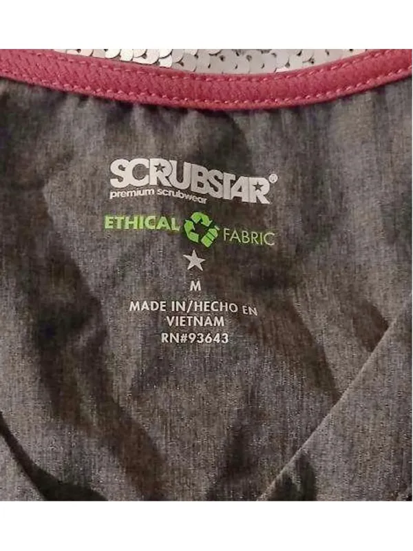 Scrubstar Women's Scrub Top Grey V-Neck Ethical Fabric Size M. INV669 A7 - Image 3