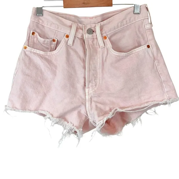Levi’s Pink 501 Button Fly Denim Shorts‎ - Image 2