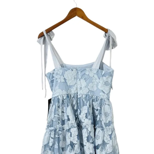 Lulus Proof of Perfection Blue Floral Tiered Tie-Strap Midi Dress size L NWT - Image 7