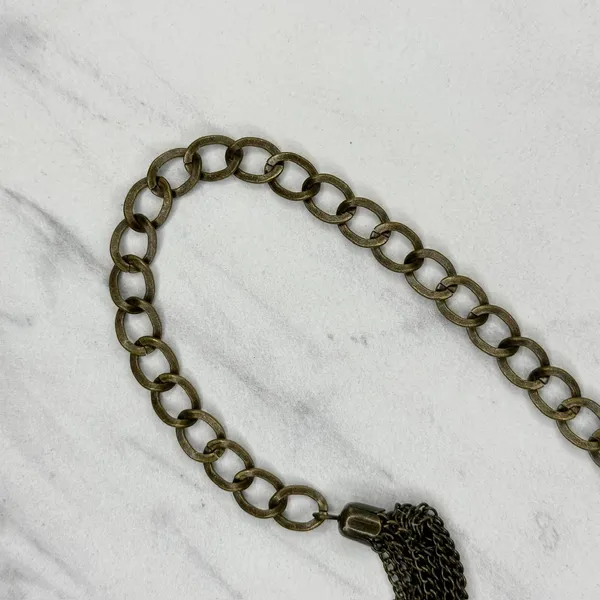 Floral Filigree Bronze Gold Tone Chain Belt OS ✨ - Image 10
