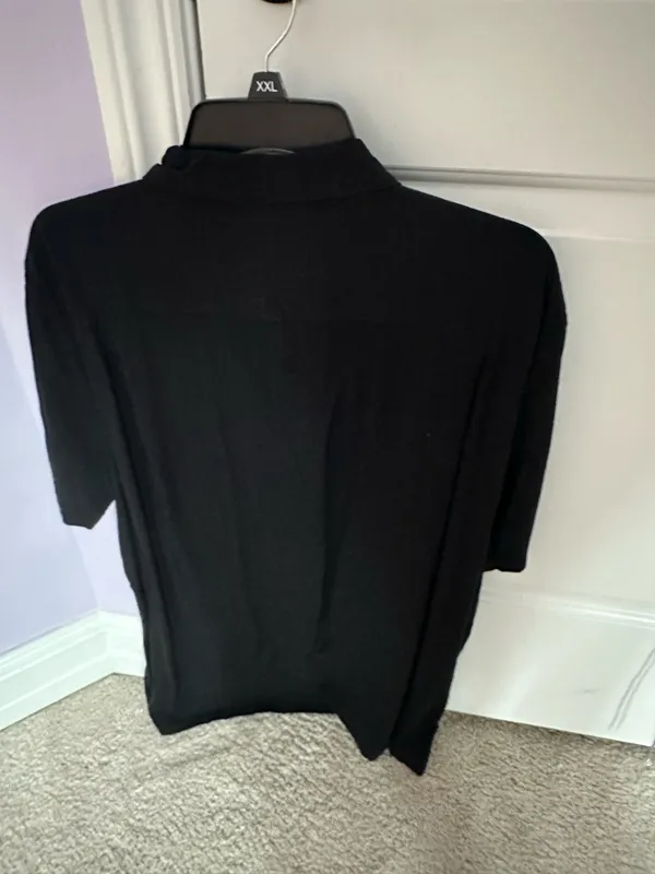 Campia Moda Short Sleeve Hawaiian Button Down Top Black Size XL - Image 4