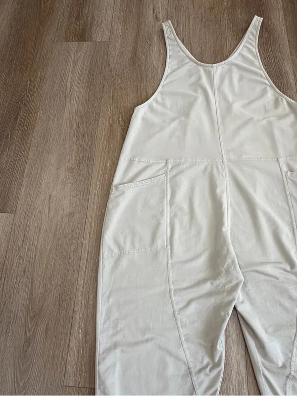 Prana Mindful Movement Jumpsuit Organic Cotton Blend Almond Size Large - Image 4