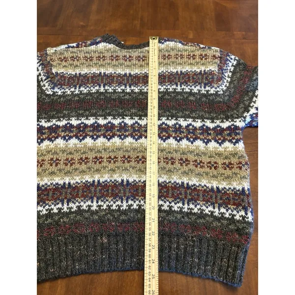 Carolyn Taylor For by Design Sweater Fair Isle Knit Pullover Striped Grandpa Y2K - Image 9