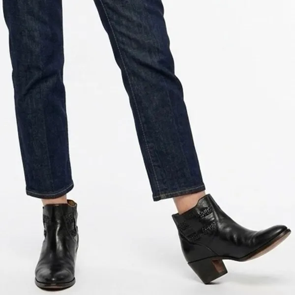 THE WILD PAIR VINTAGE Women's Western Cowgirl Leather Heeled Boots Black 9.5 W - Image 16