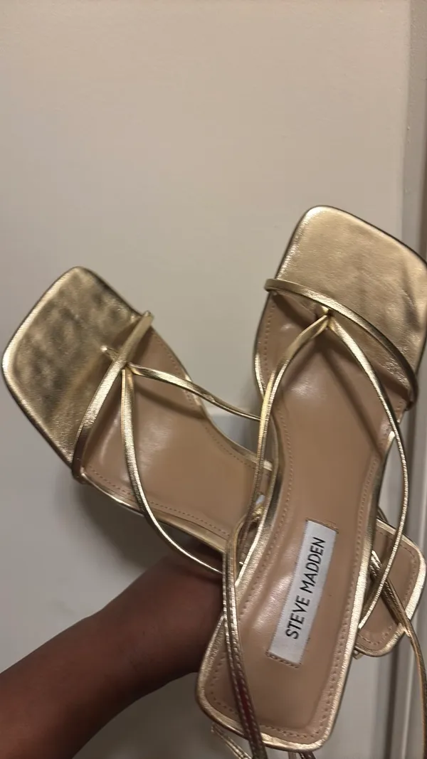 Sandals Steve Madden Gold Strappy Square Toe 👡 - Image 10