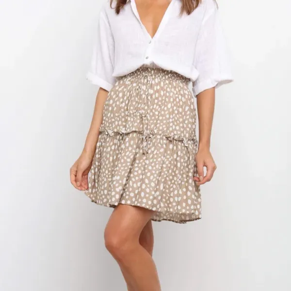 Petal + Pup Blue and White Floral Luda Layered Skirt 10 - Image 10