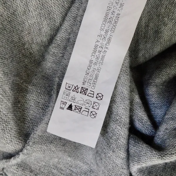 ZARA Heathered Gray Cinched Sweater V Neck Pullover Cinchable Cinched Top Large - Image 12