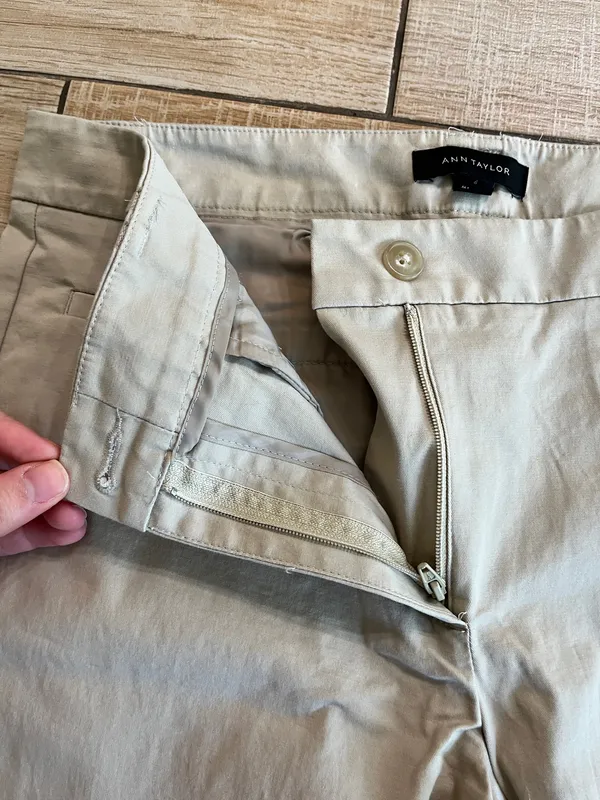 Womens Ann Taylor Khaki Tan Cropped Pants - 6 - Image 6