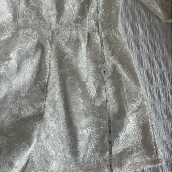 Lulus My Clarity Ivory Mesh Floral Embroidered Romper Bridal Size Medium Lace - Image 11