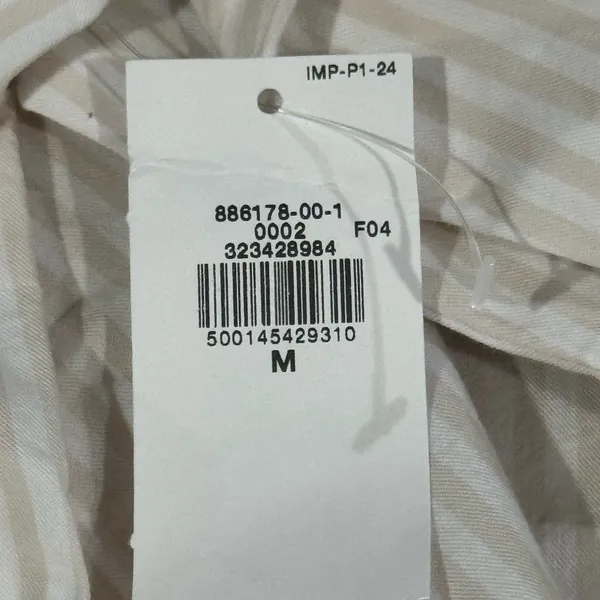 Old Navy Tie-Back Open-Back Button-Down Shirt Neutral Stripe Women’s M - Image 11