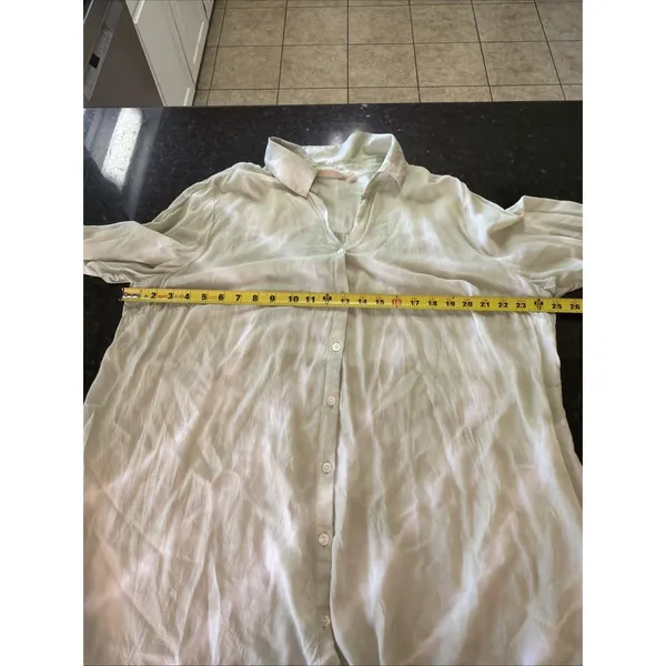Soft Surroundings Tunic‎ Sz 1X Green Tie Dye Shirt Blouse Flowy Coverup Sheer - Image 5
