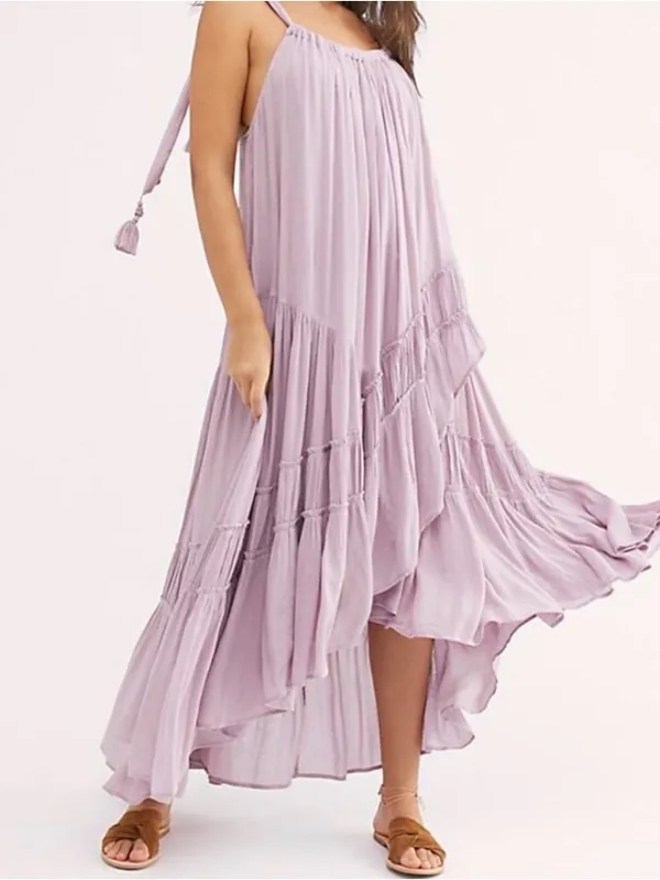 Free People Bare it All Lavender purple Maxi Dress boho hippie woman’s medium - Image 5